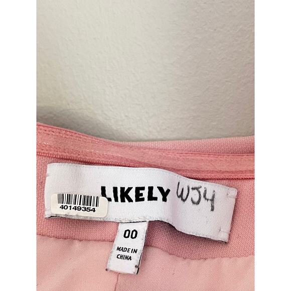 Likely Driggs Dress 00 Light Blush Pink Rose Shadow Bodycon Strapless Date Night - Picture 12 of 16